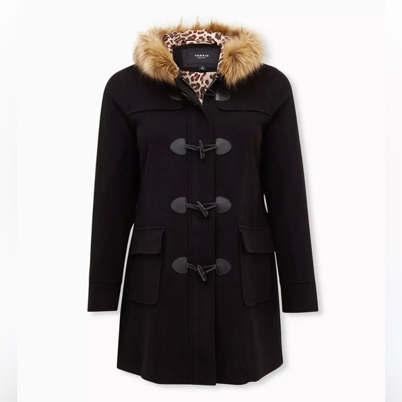 Torrid Ponte Toggle Coat Parka Full Zip With Hood Animal Cougar Plus Size 4X - Picture 1 of 12